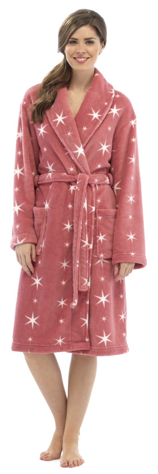 Womens Full Length Dressing Gown Bath Robe Housecoat + Belt Ladies Size